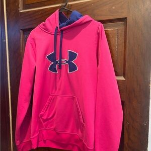 Under Armour Fuchsia Hoodie with Navy Logo